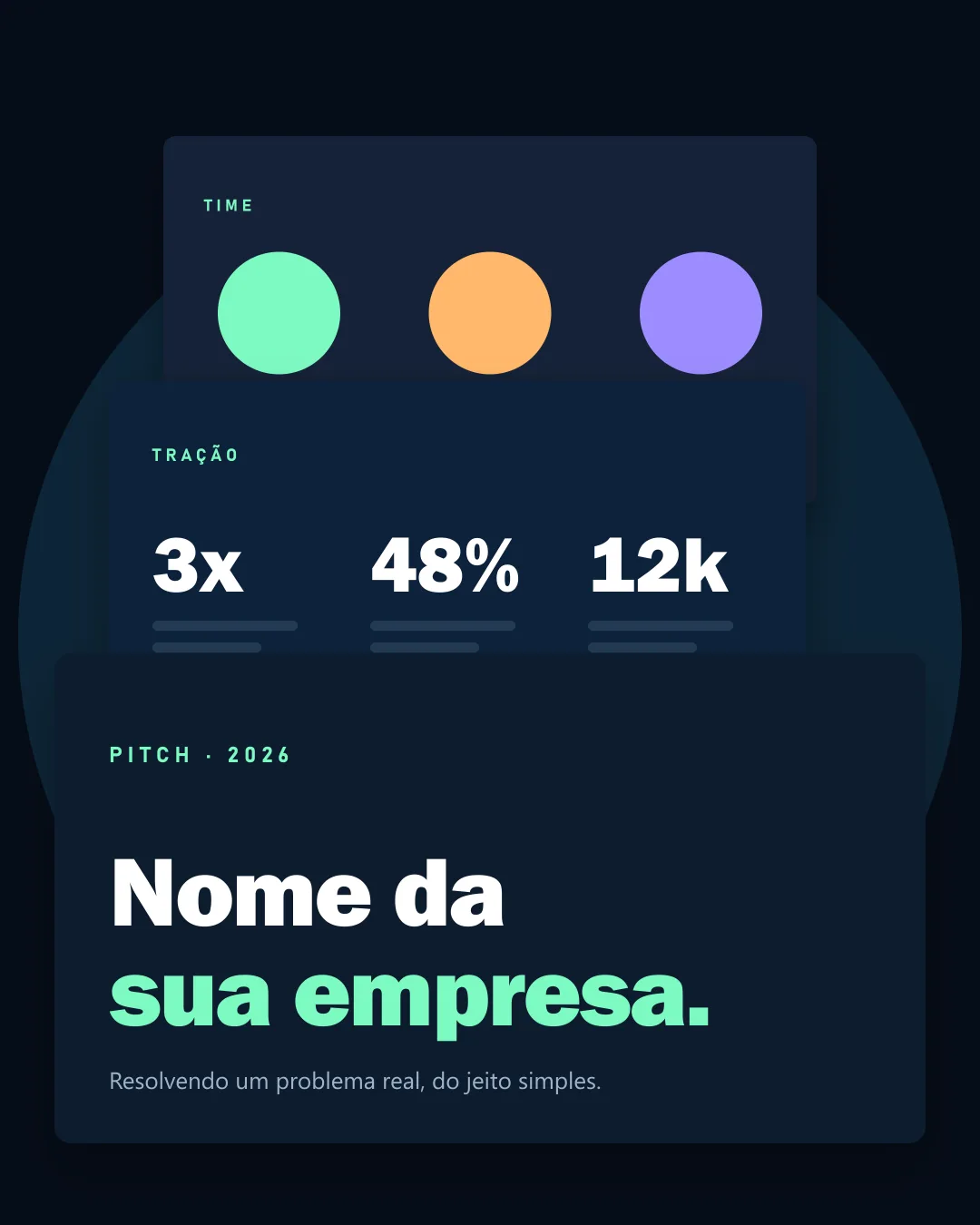 Apresentação pitch minimal: prévia 1 de 3