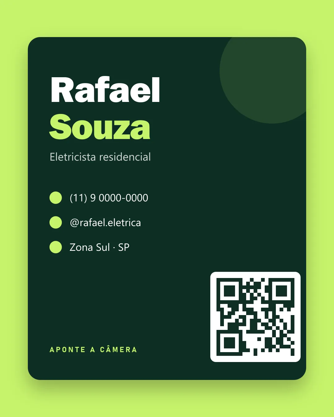 Cartão de visita digital: prévia 1 de 3