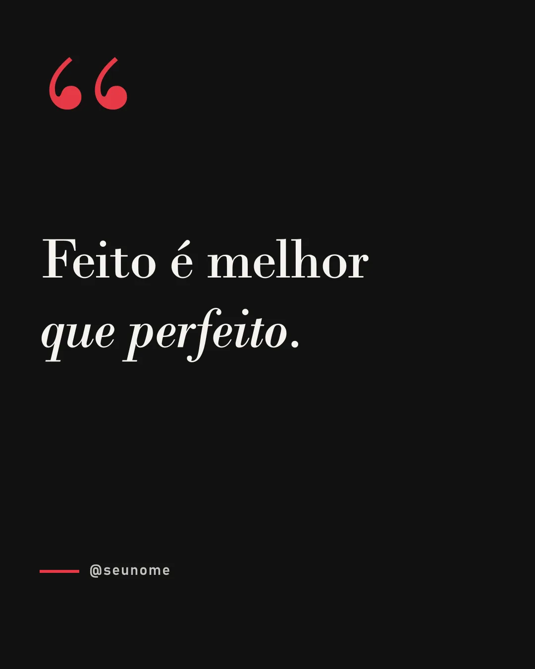 Post de frase de impacto: prévia 1 de 3